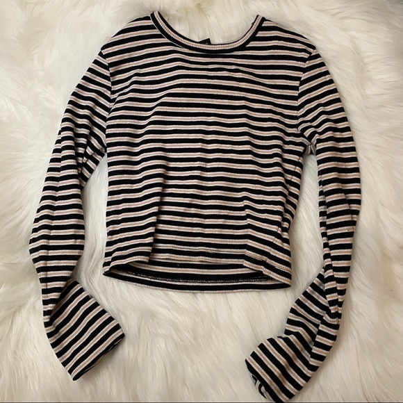 Striped long sleeve crop top - Picture 1 of 1